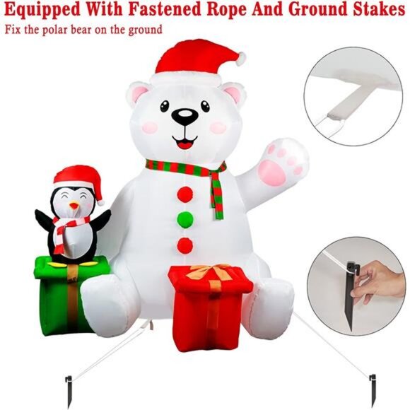 6 Ft Christmas Inflatables Outdoor Decorations, LED Light...